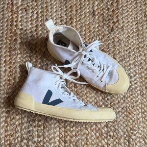 Veja 10 Nova High Top HT Canvas Sneakers White Butter Shoes